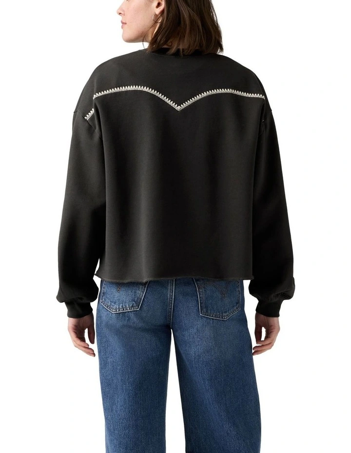 Leo Western Yolk Sweatshirt in Grey image 2