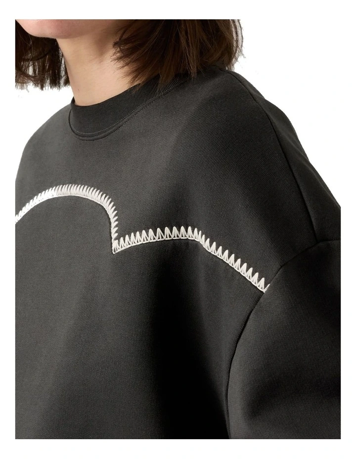 Leo Western Yolk Sweatshirt in Grey image 3