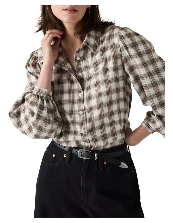 Journey Western Shirt in Marfa Plaid Bison image 3