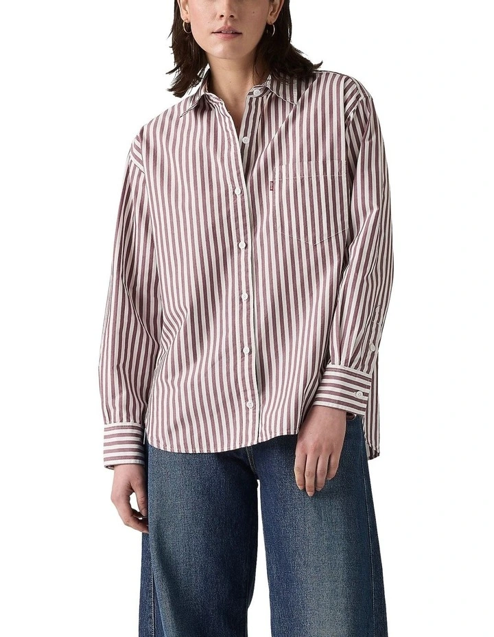 Harlie Boyfriend Shirt in Chocolate Truffle image 1