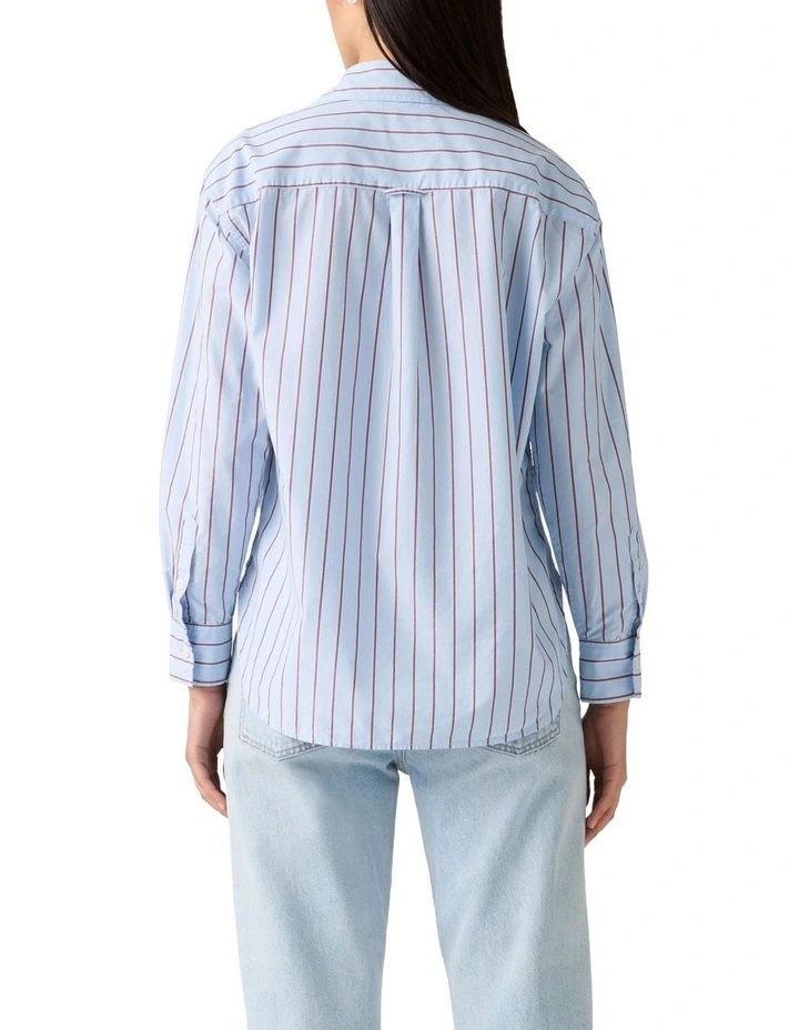 Harlie Boyfriend Shirt in Chambray Blue image 2