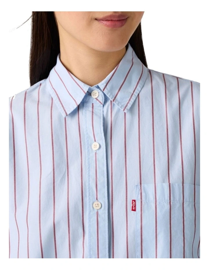 Harlie Boyfriend Shirt in Chambray Blue image 4