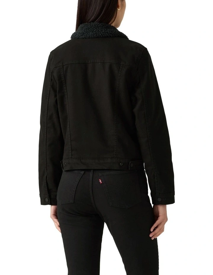 Original Sherpa Trucker in Black And Black image 2