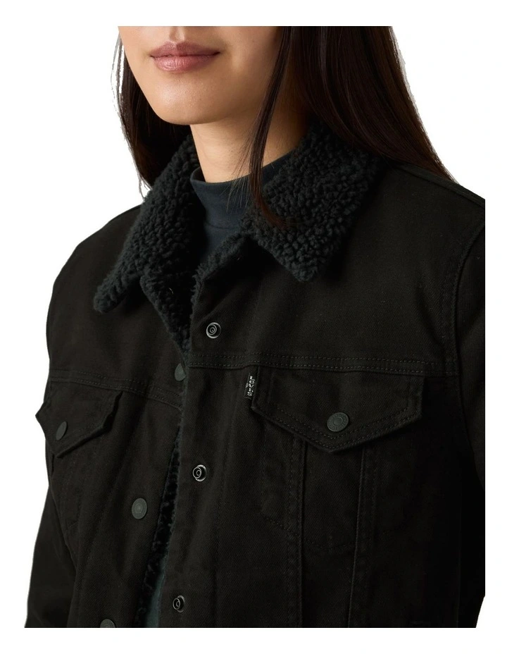 Original Sherpa Trucker in Black And Black image 3