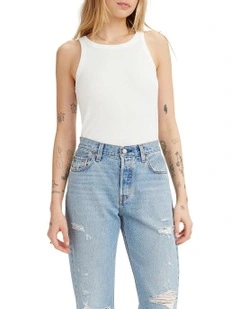 Racer Tank in White