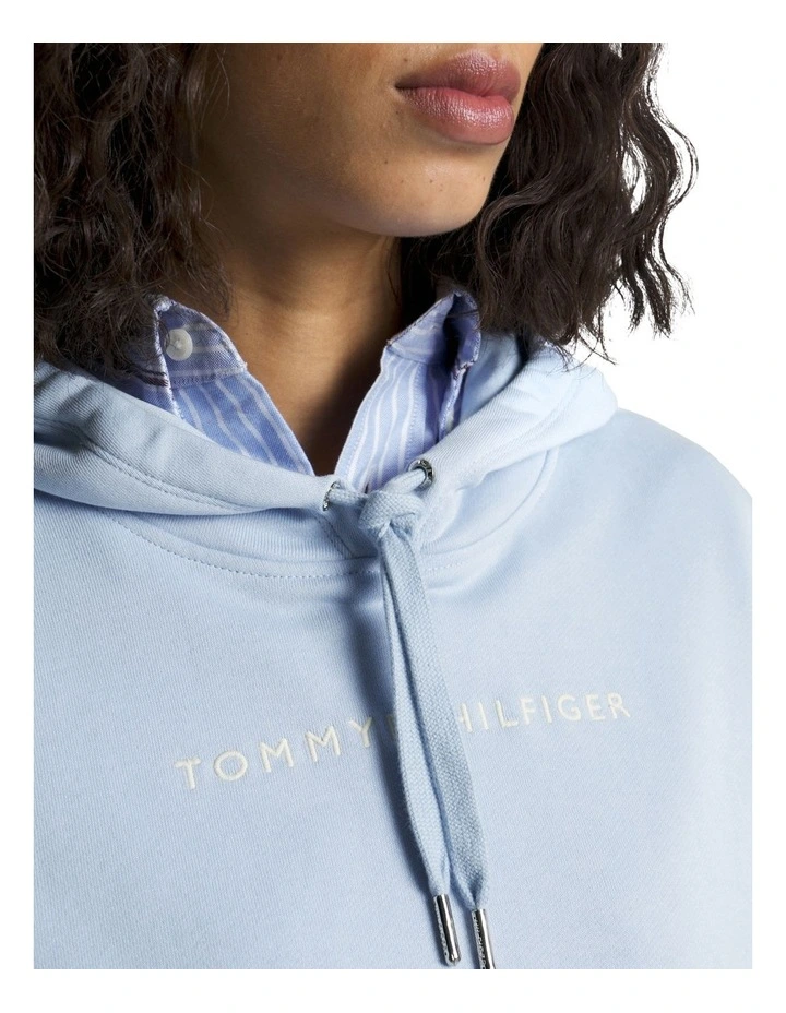 Tommy Hilfiger Reg Frosted Corp Logo Hoodie In Breezy Blue | MYER