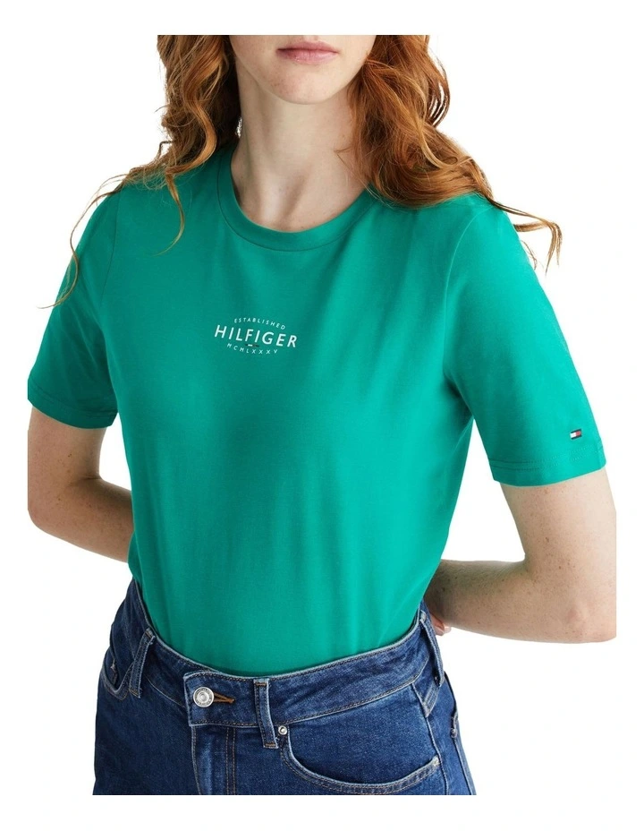 Tommy jeans collegiate logo crew midwest green Clearance