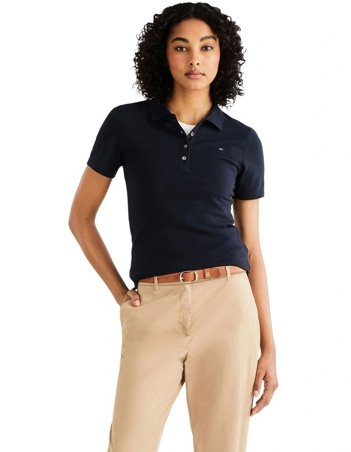 1985 Slim Pique Polo in Blue image 1