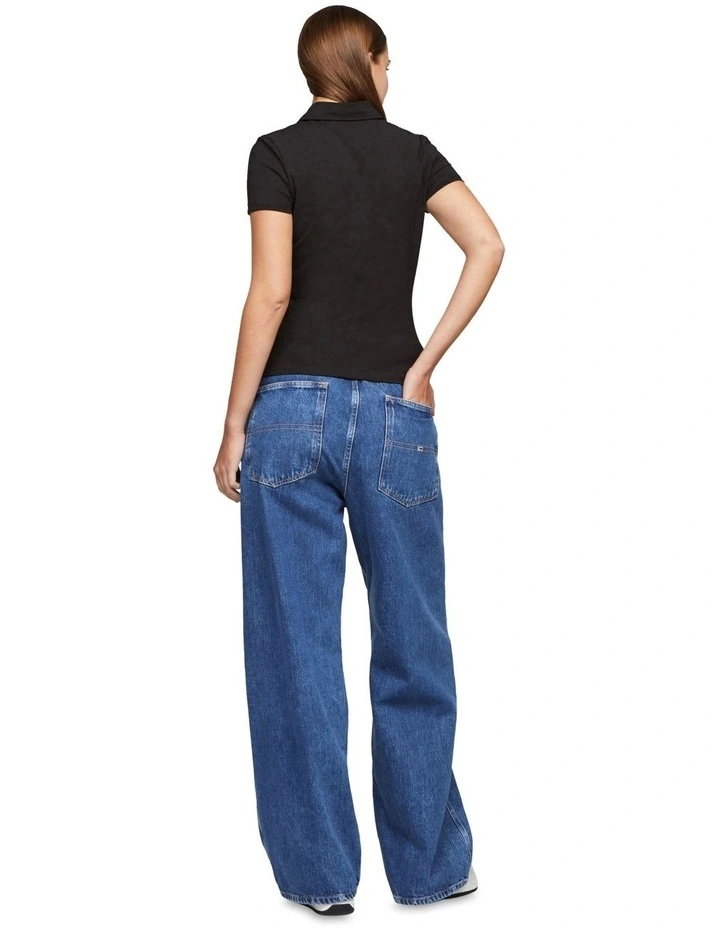 Slim Essential Polo in Black image 4