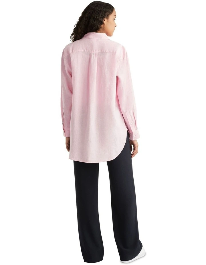 Linen Oversized Shirt in Pink image 2