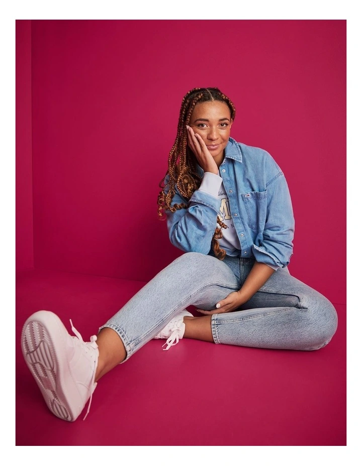 Oversized Fit Denim Overshirt in Denim image 2