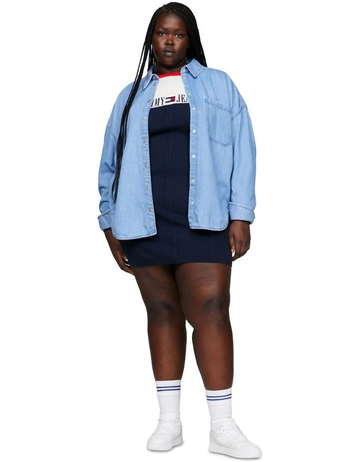 Oversized Fit Denim Overshirt in Denim image 5