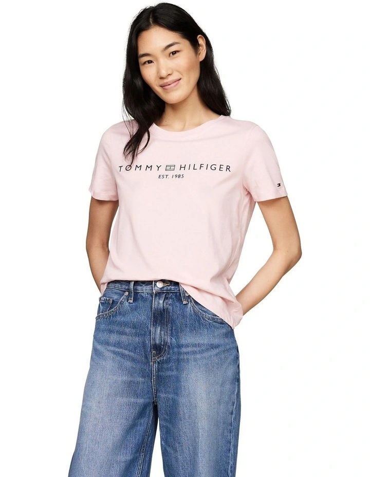Signature Logo Flag T-Shirt in Pink image 1