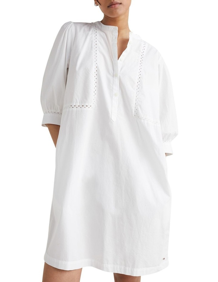 Half Sleeve Dress In Optic White 