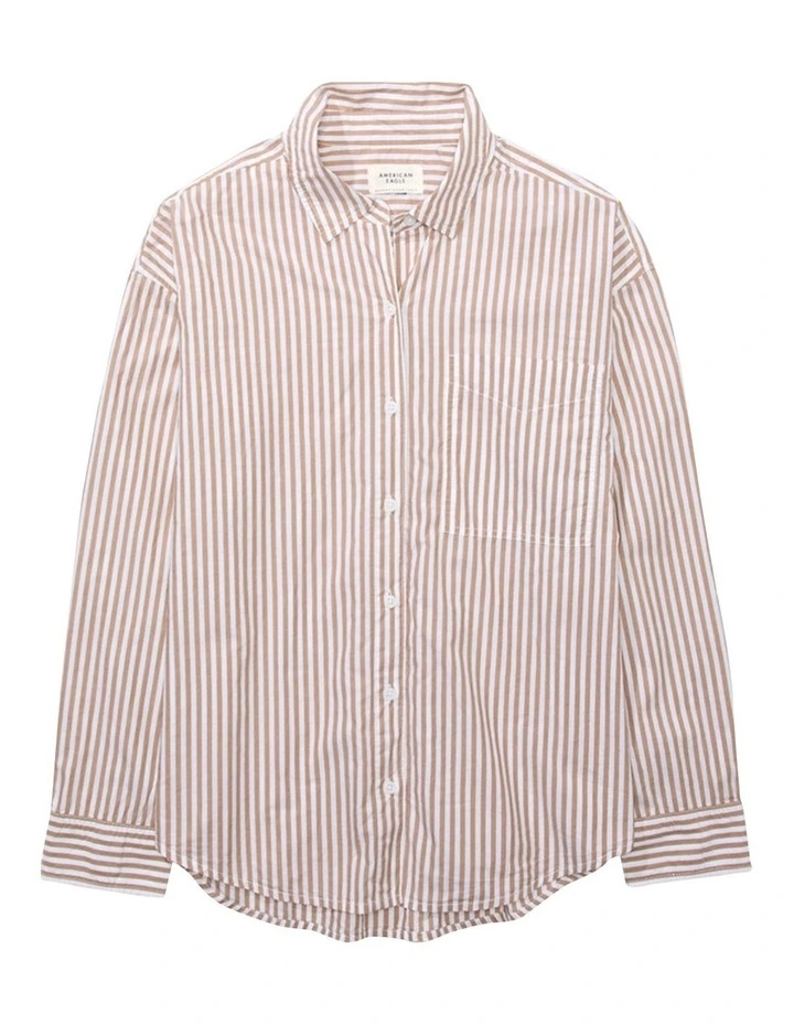 Perfect Button-Up Shirt in Brown image 3