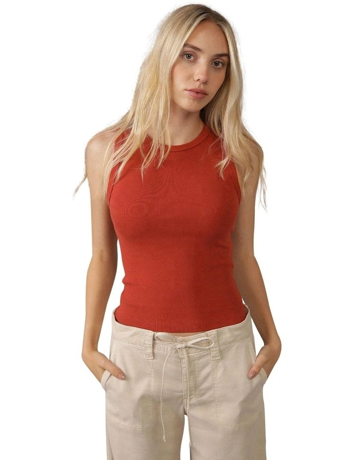 Main Squeeze Muscle Tank Top in Cinnabar image 1