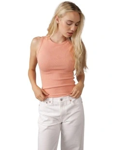 Main Squeeze Muscle Tank Top in Washed Orange