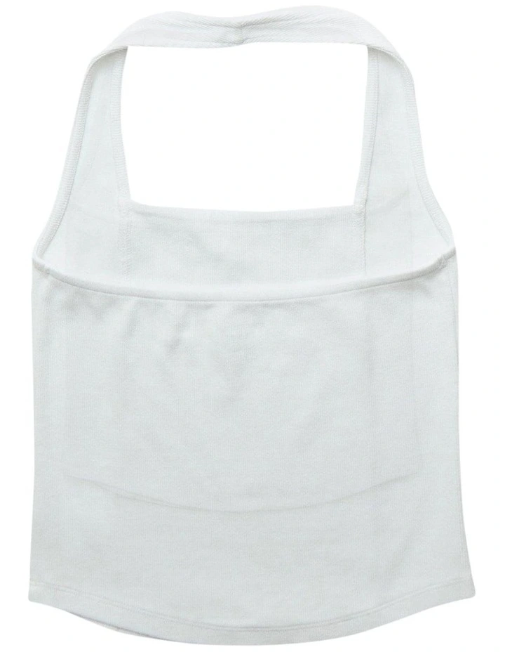 Corset Halter Tank Top in White image 4