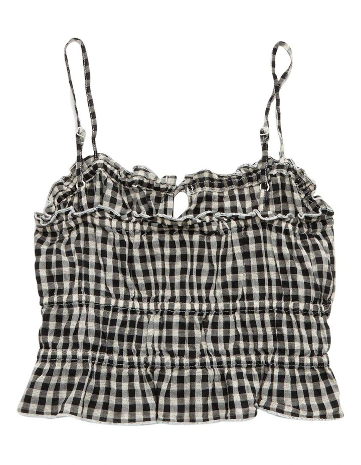 6419 Tiered Ruched Tank in Plaid image 4