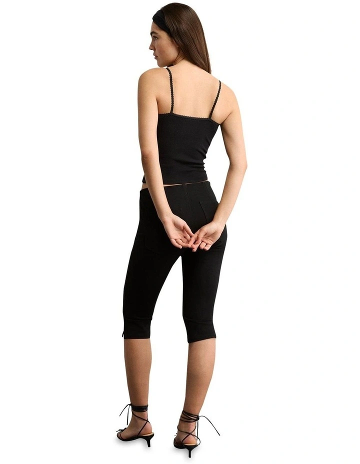 Lace Trim Cami in Black image 2