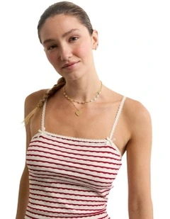 Bow Trim 6248 Stripes Cami in Red