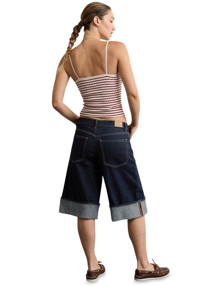 Bow Trim 6248 Stripes Cami in Red image 2