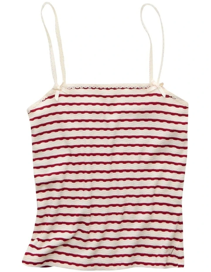Bow Trim 6248 Stripes Cami in Red image 3