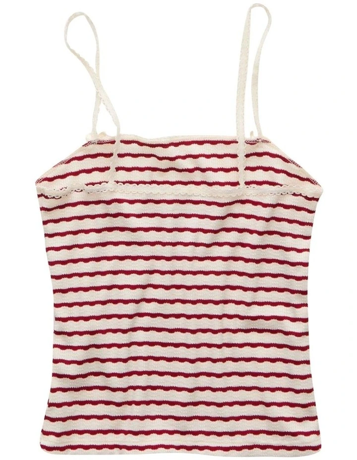 Bow Trim 6248 Stripes Cami in Red image 4