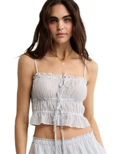 6420 Tiered Ruched Tank in Plaid Yd