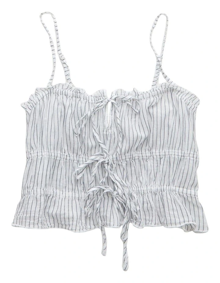 6420 Tiered Ruched Tank in Plaid Yd image 3