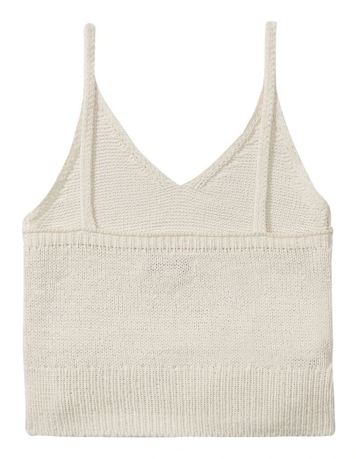 V-Neck Sweater Cami Top in White image 4