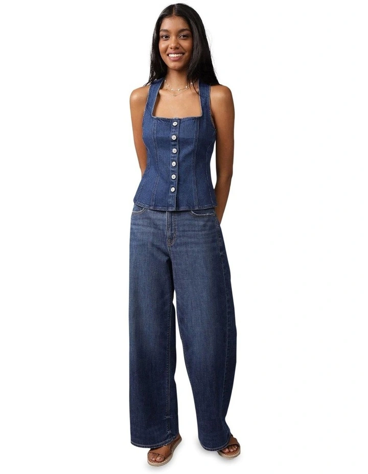 Denim Vest in Medium Wash image 1