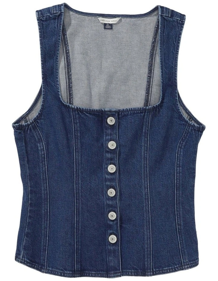 Denim Vest in Medium Wash image 3