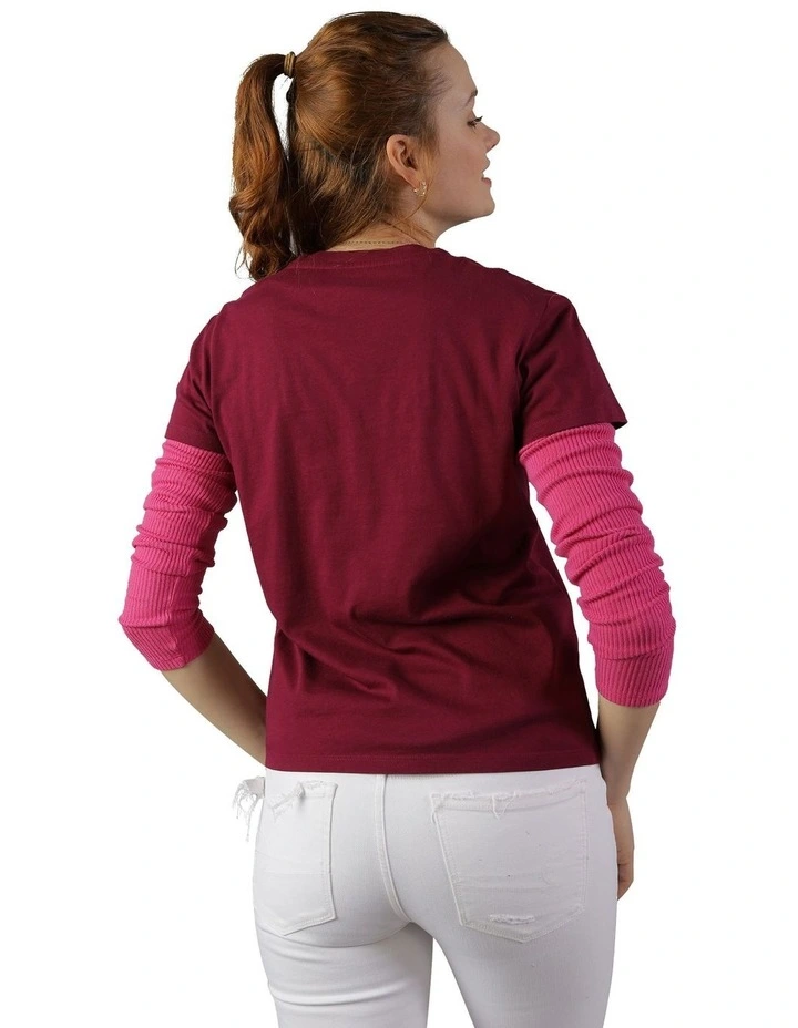 Slim Graphic Tee in Red image 2