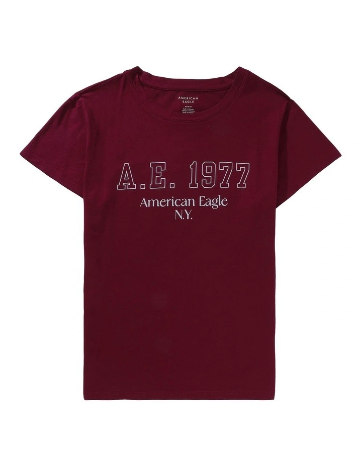 Slim Graphic Tee in Red image 3