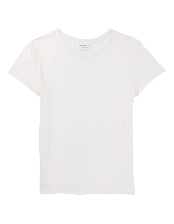Soft and Sexy Short-Sleeve Crew Neck Tee in White image 3
