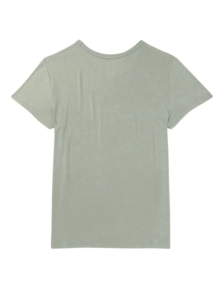 Soft and Sexy Short-Sleeve Crew Neck Tee in Olive image 4