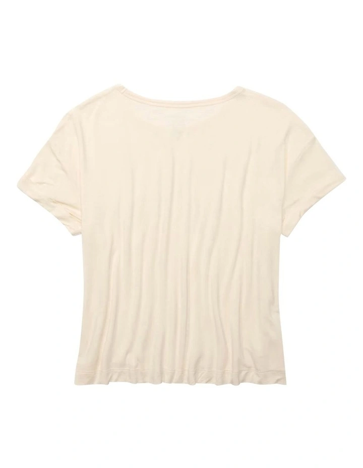 Soft & Sexy Oversized Pocket T-Shirt in Cream image 4