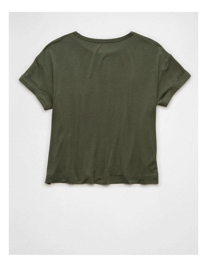 Soft & Sexy Oversized Pocket T-shirt in Green image 2