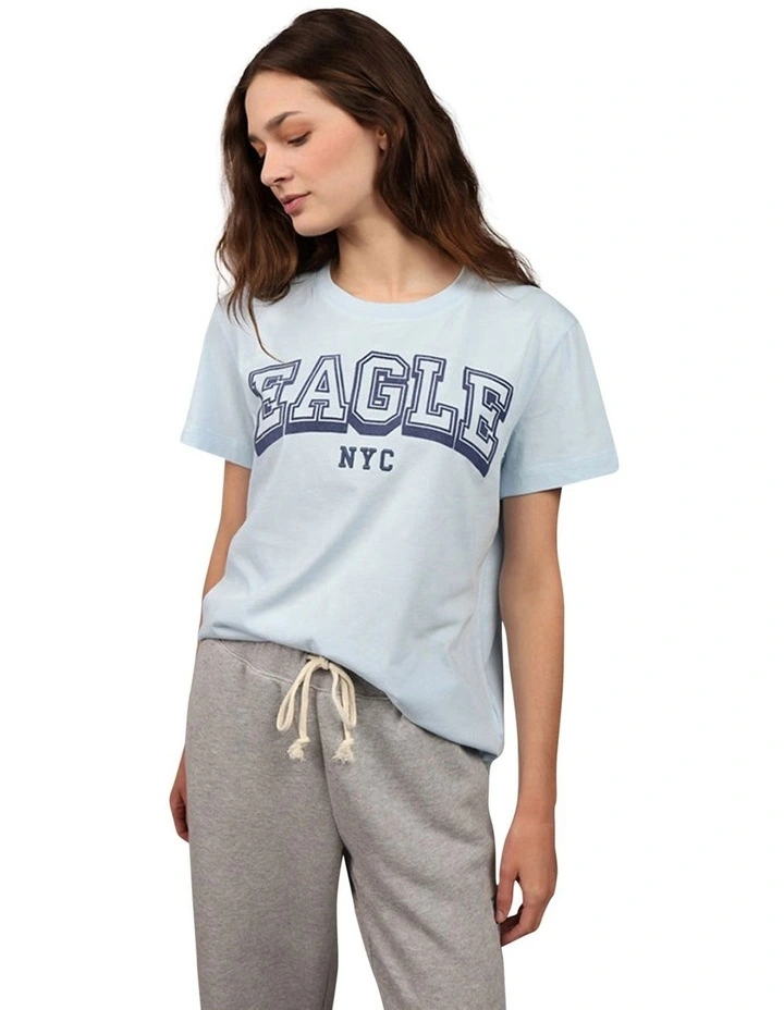 Oversized Logo Graphic T-Shirt in Light Blue image 1