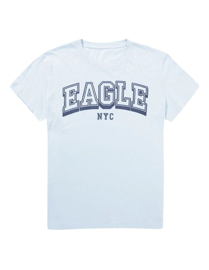 Oversized Logo Graphic T-Shirt in Light Blue image 2