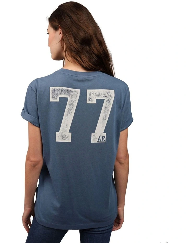 Oversized Logo Graphic T-Shirt in Navy image 3