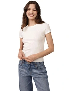 Graphic Hey Baby Tee in White