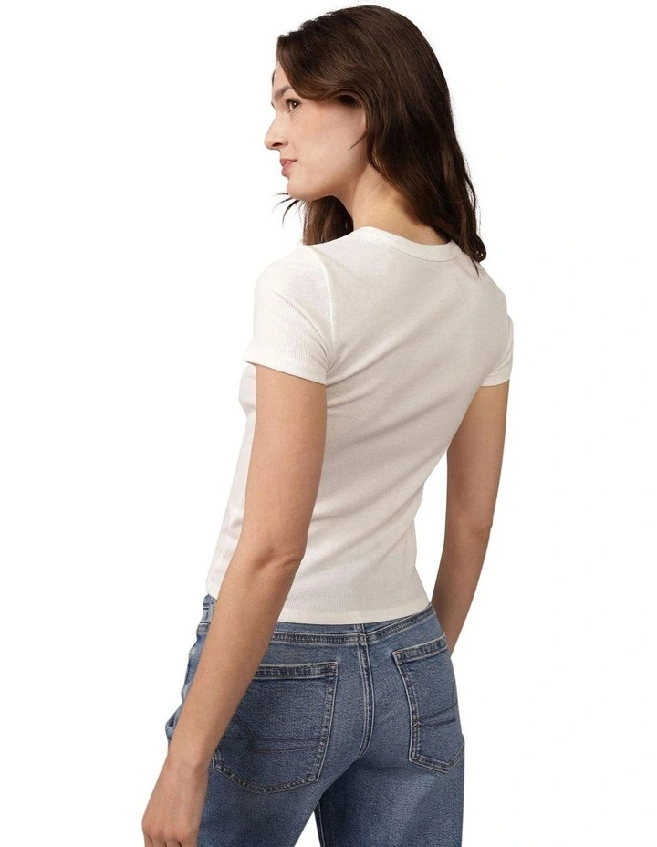 Graphic Hey Baby Tee in White image 2