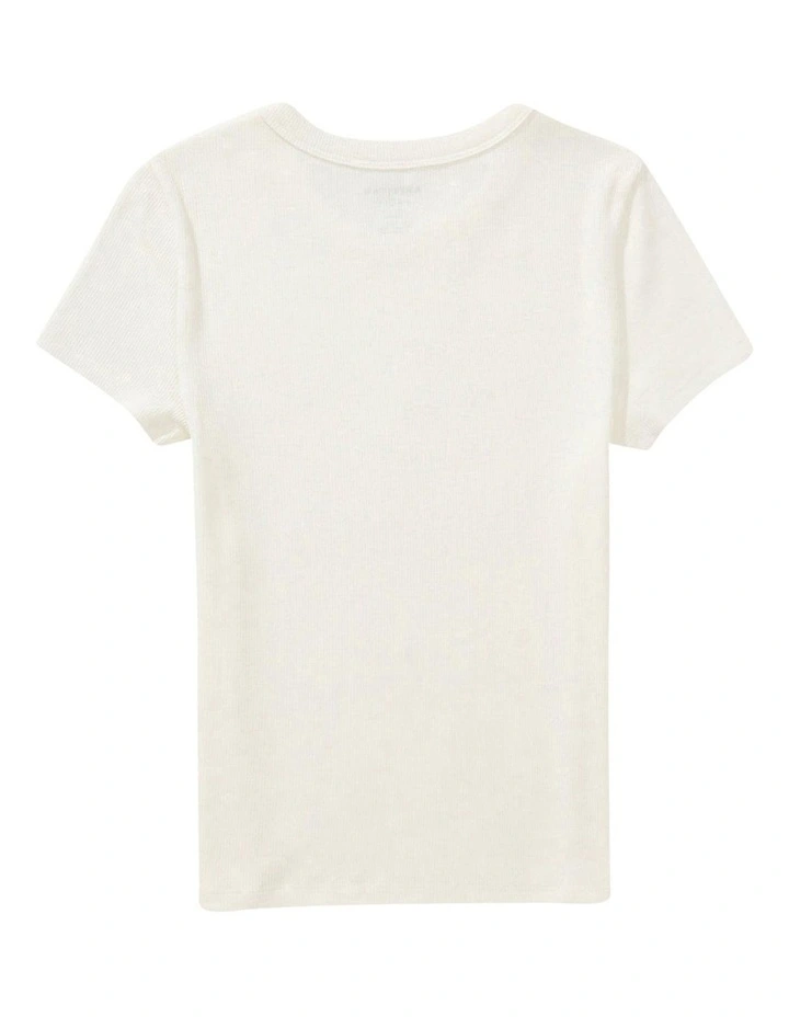 Graphic Hey Baby Tee in White image 4