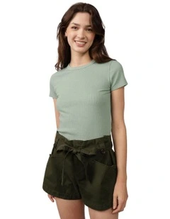 Hey Baby Tee in Dried Sage