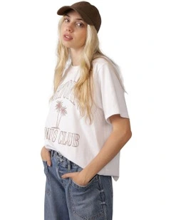 Oversized Destination Graphic T-shirt in White