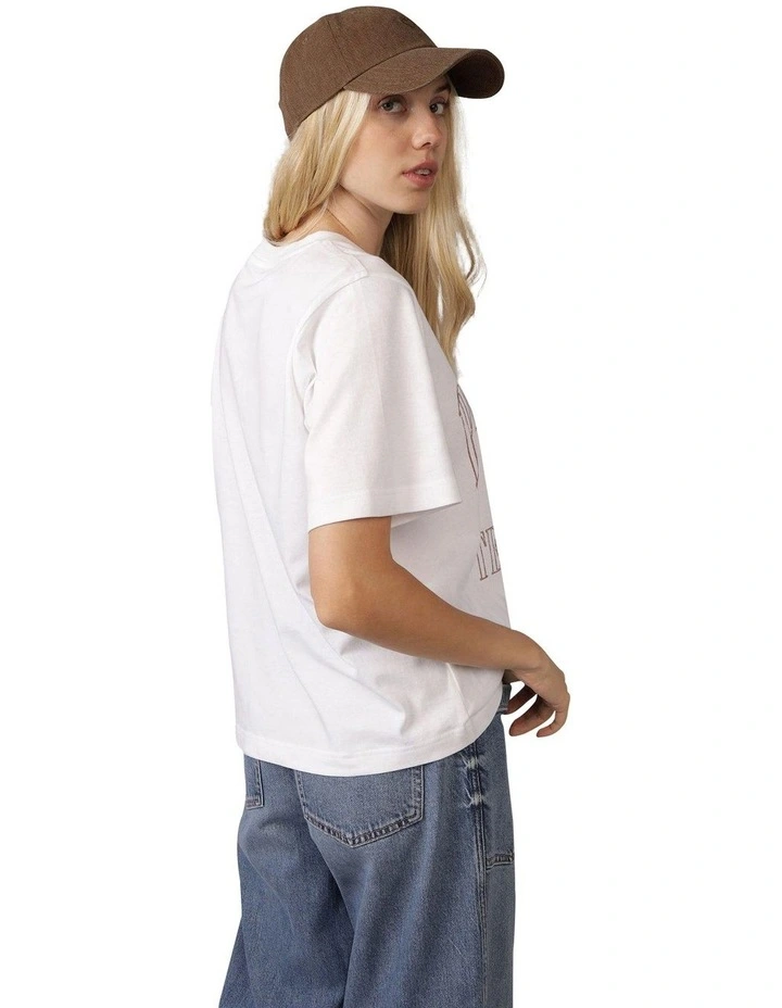 Oversized Destination Graphic T-shirt in White image 2