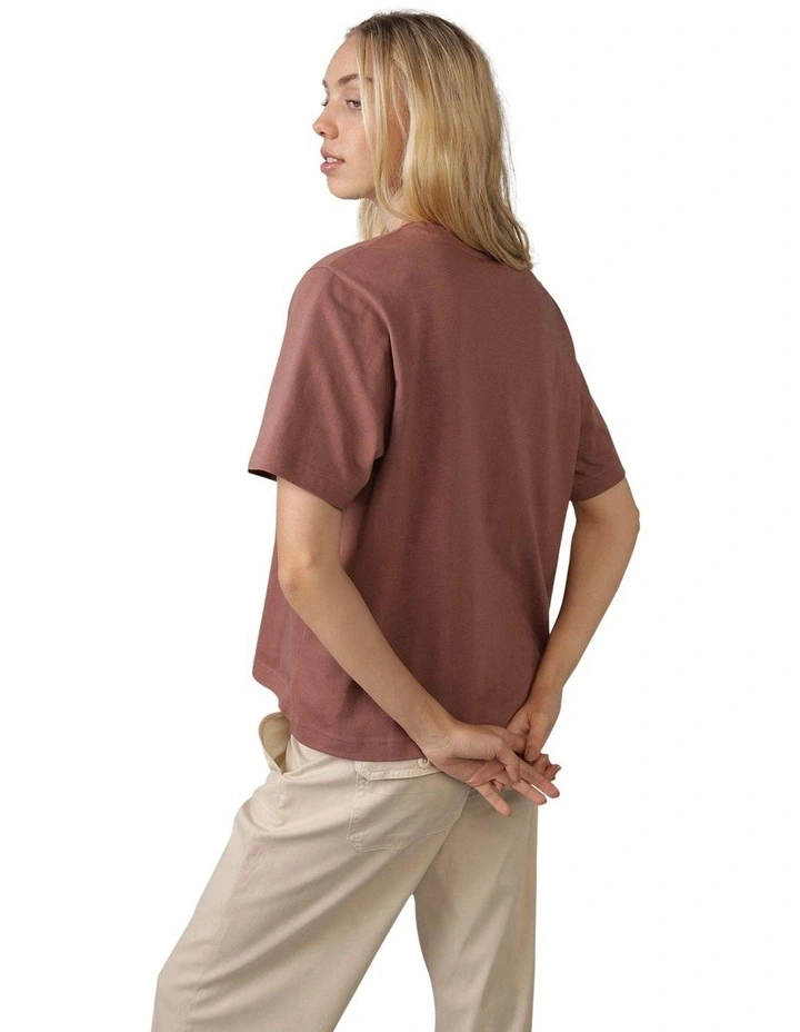 Oversized Destination Graphic T-shirt in Rust image 2
