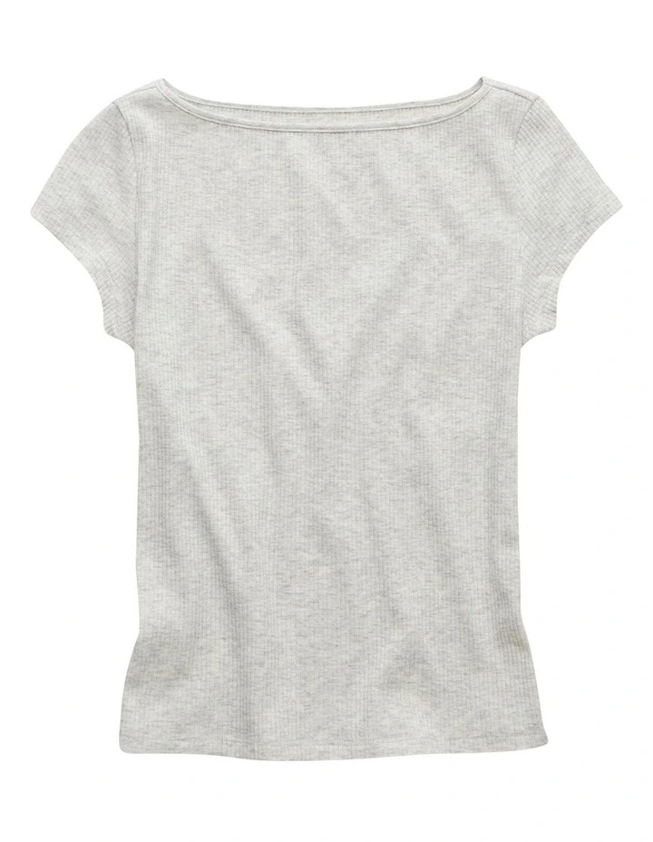 Boat Neck 1281 Tee in Heather image 3